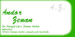 andor zeman business card